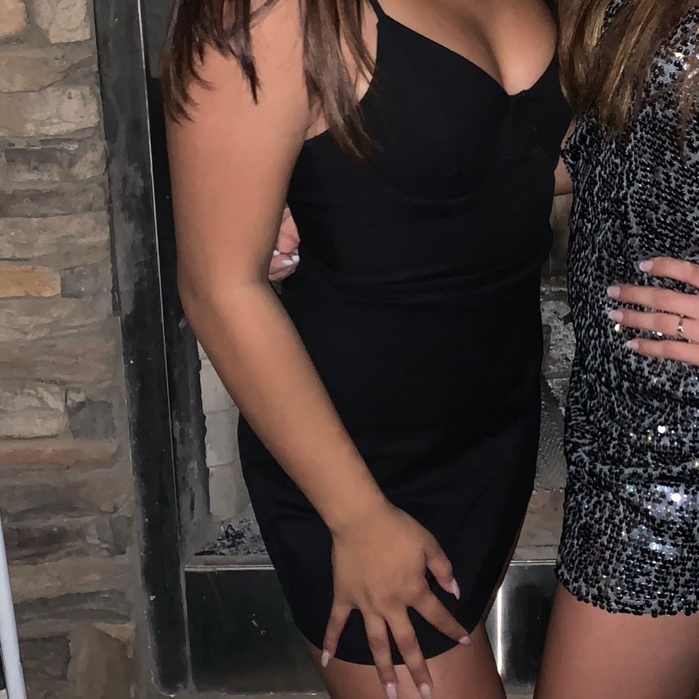 Princess Polly Novella Black Mini Dress